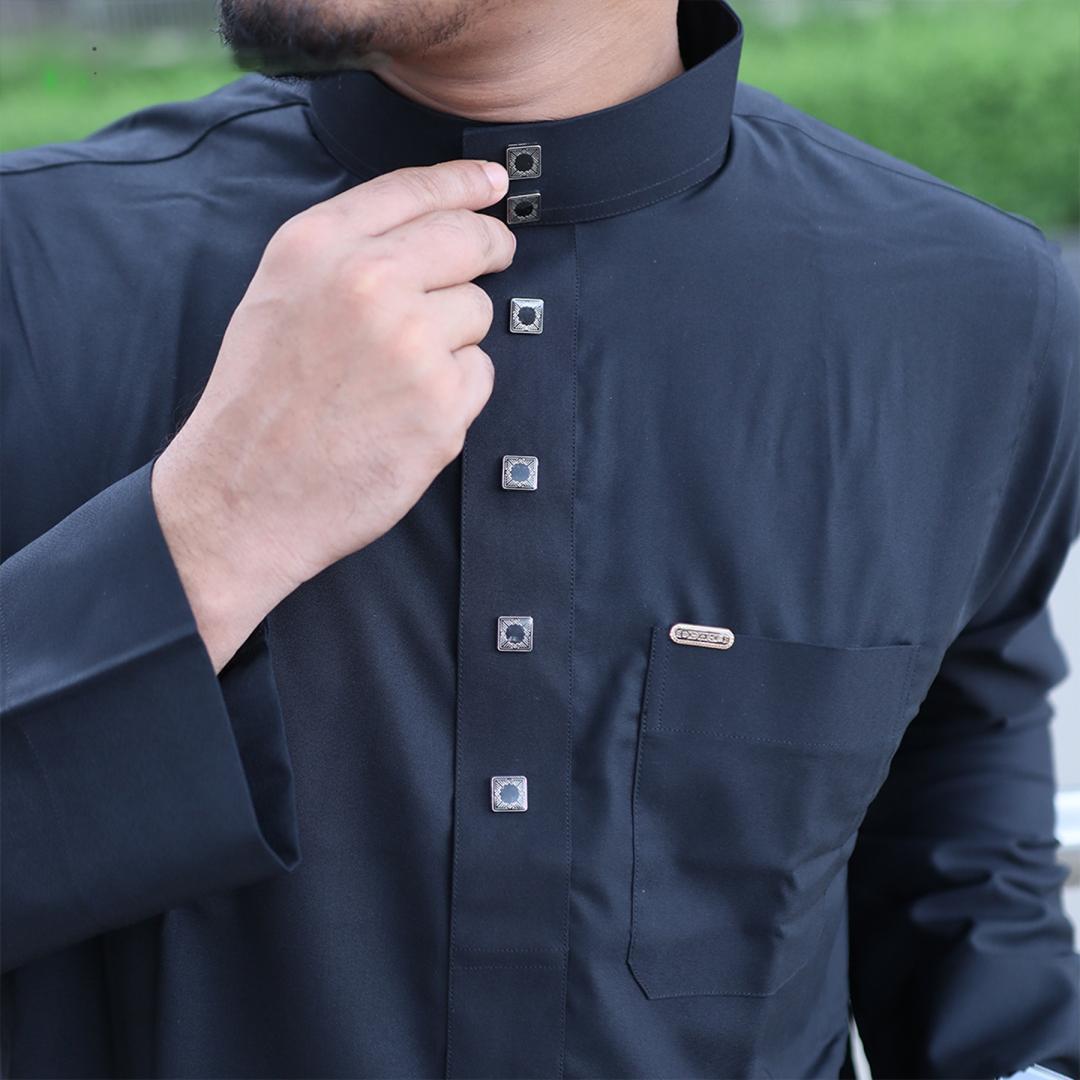 Soft Butterfly Stige Fabric Jubba Black